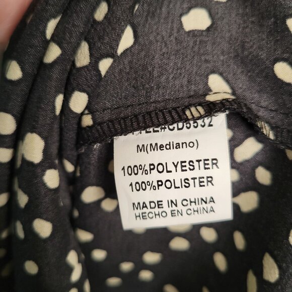 Crescent Women's Medium V-Neck Sleeveless Midi Slip Dress  Black Tan - Picture 6 of 8